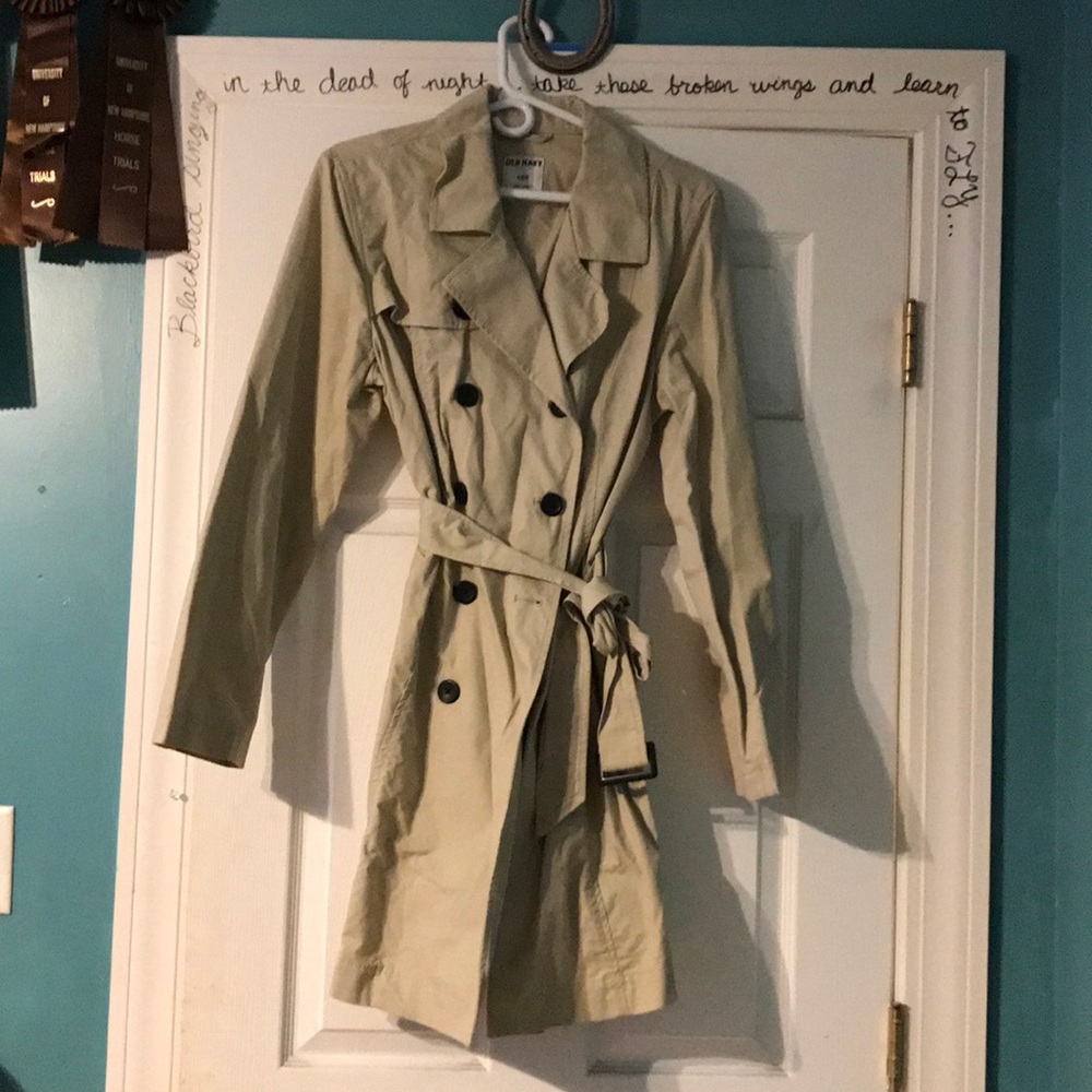 Tan old navy trench style coat